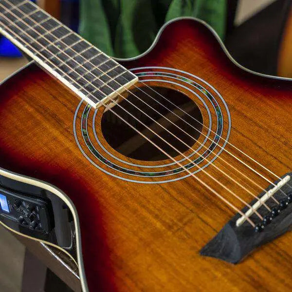 Washburn EA55G - Mini Jumbo - Koa Burst Acoustic Guitar - Richards Guitars Of Stratford Upon Avon