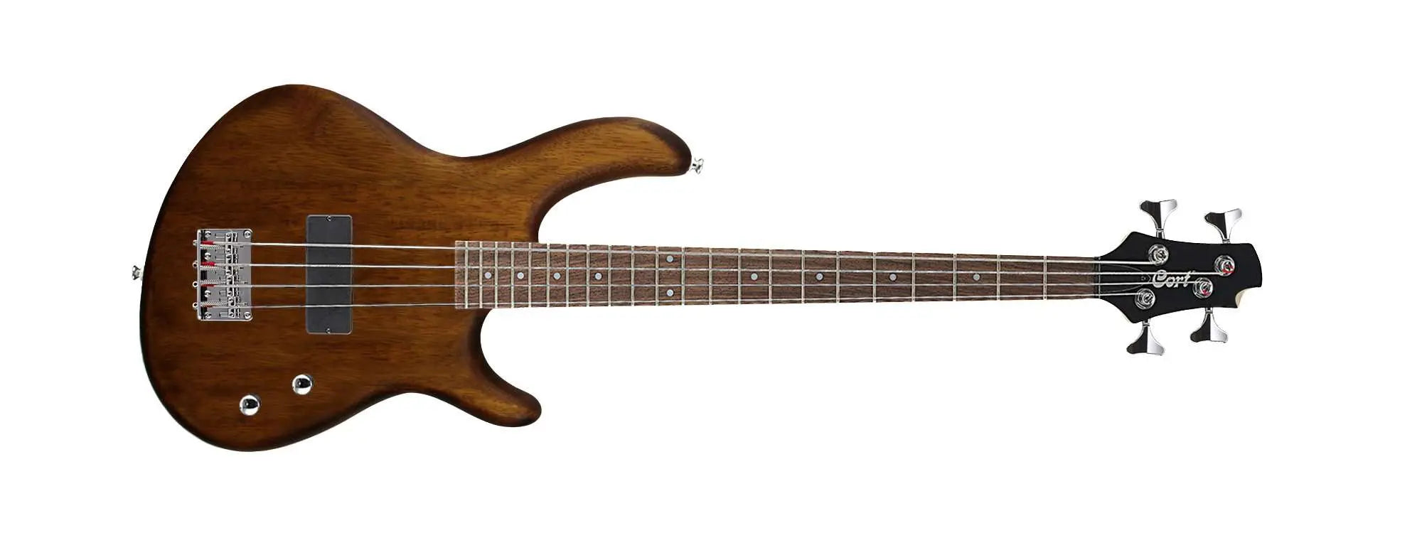 Cort Action Bass Junior Open Pore Walnut - Richards Guitars Of Stratford Upon Avon