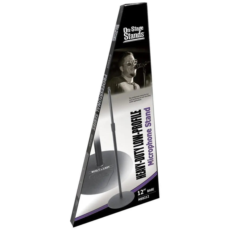 On - Stage Heavy Duty Low Profile Mic Stand with 12” Base - Richards Guitars Of Stratford Upon Avon