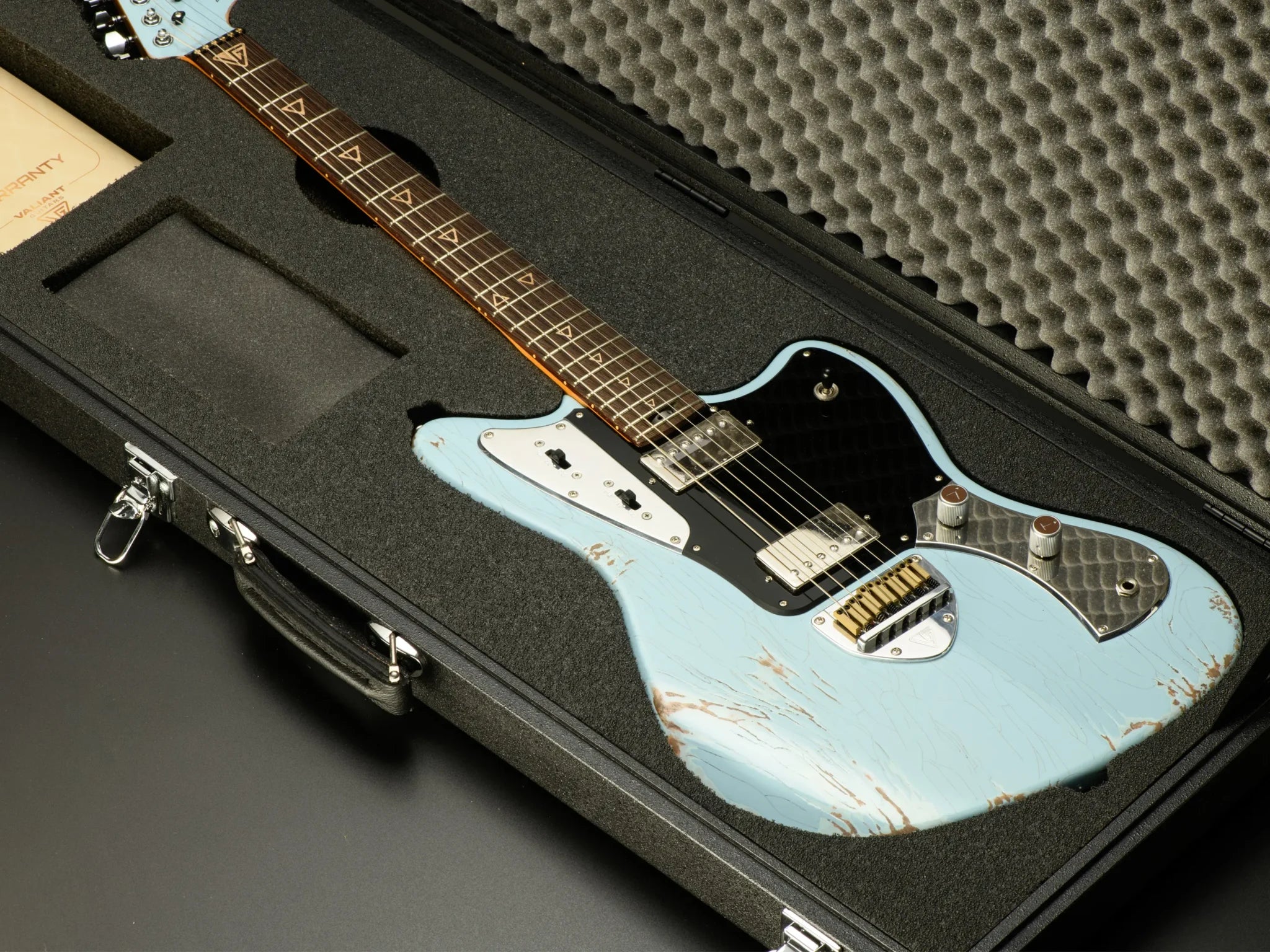 Valiant Jupiter Distressed Sonic Blue Electric Guitar