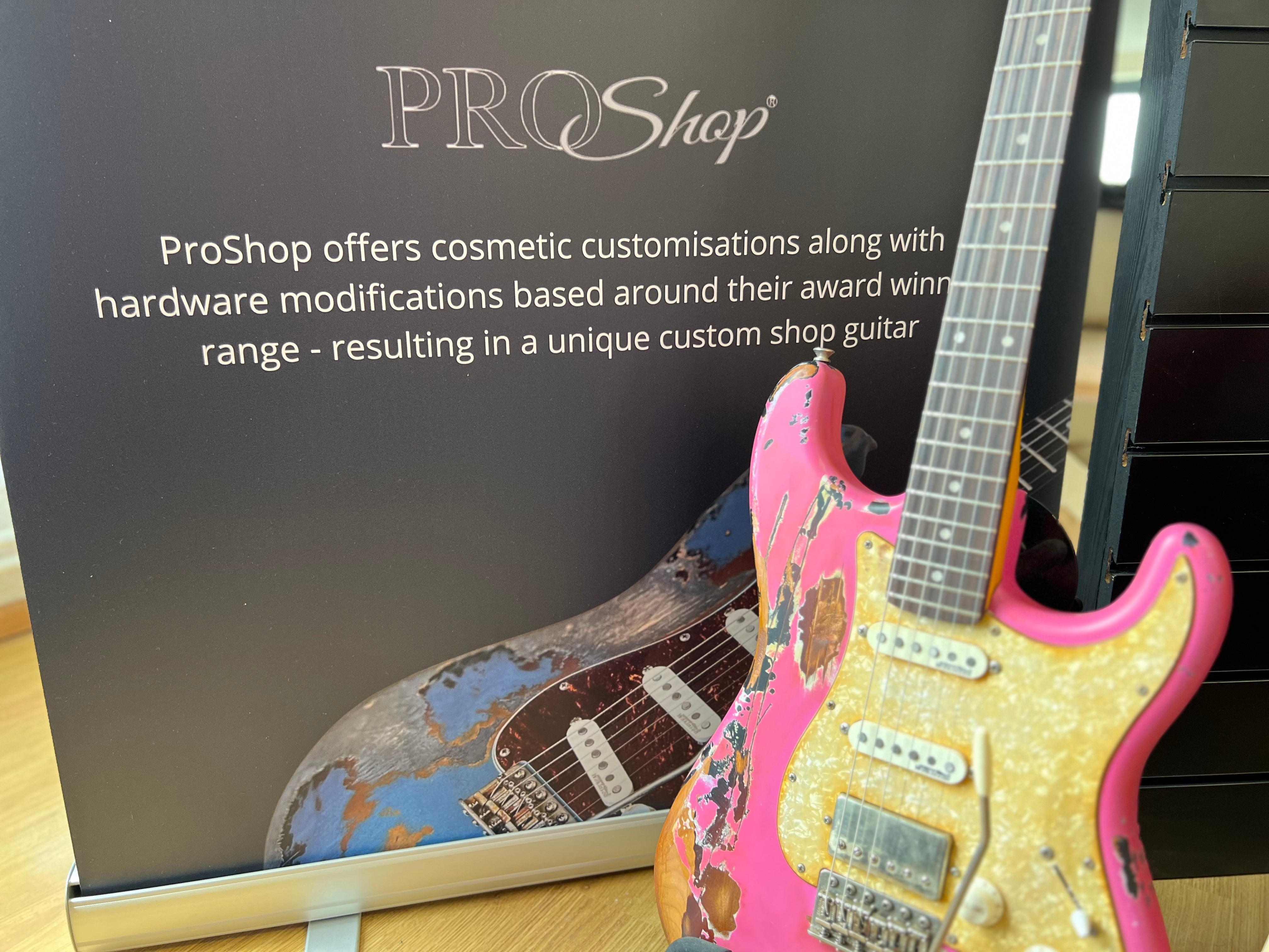 Vintage ProShop "Industrial Punk" Custom V6 in Radioactive Bubblegum Pink & FREE Custom Pro Setup, Chitarra elettrica in vendita da Richards Guitars.