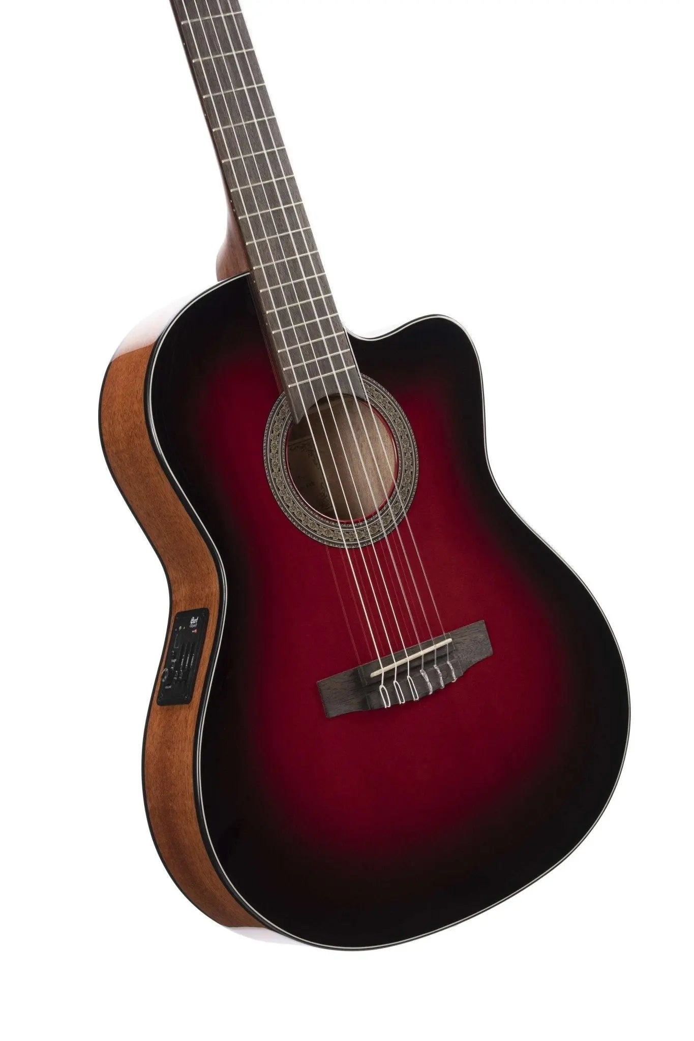 Cort Jade E Nylon Burgundy Red Burst - Richards Guitars Of Stratford Upon Avon