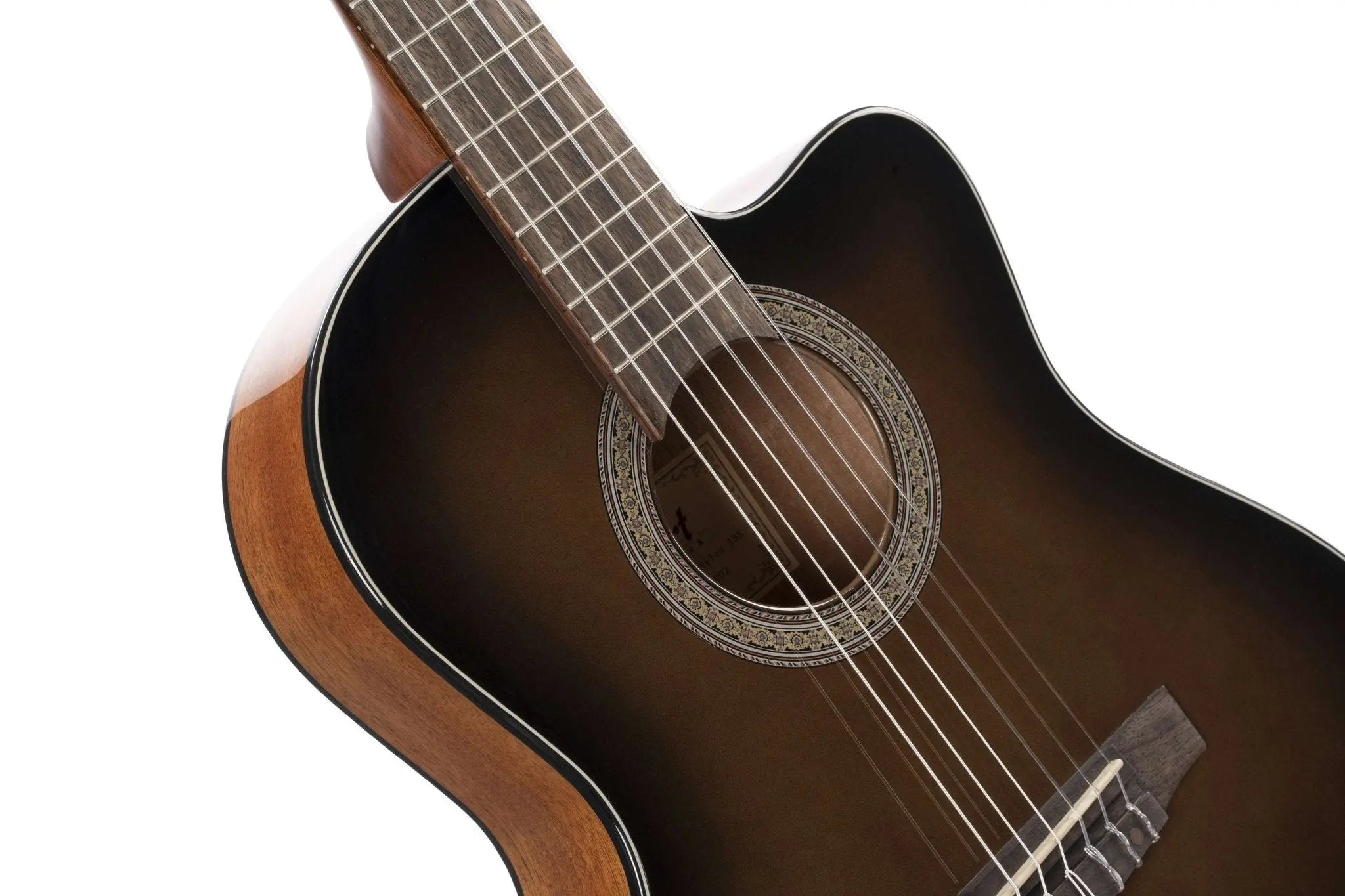 Cort Jade E Nylon Dark Brown Burst - Richards Guitars Of Stratford Upon Avon