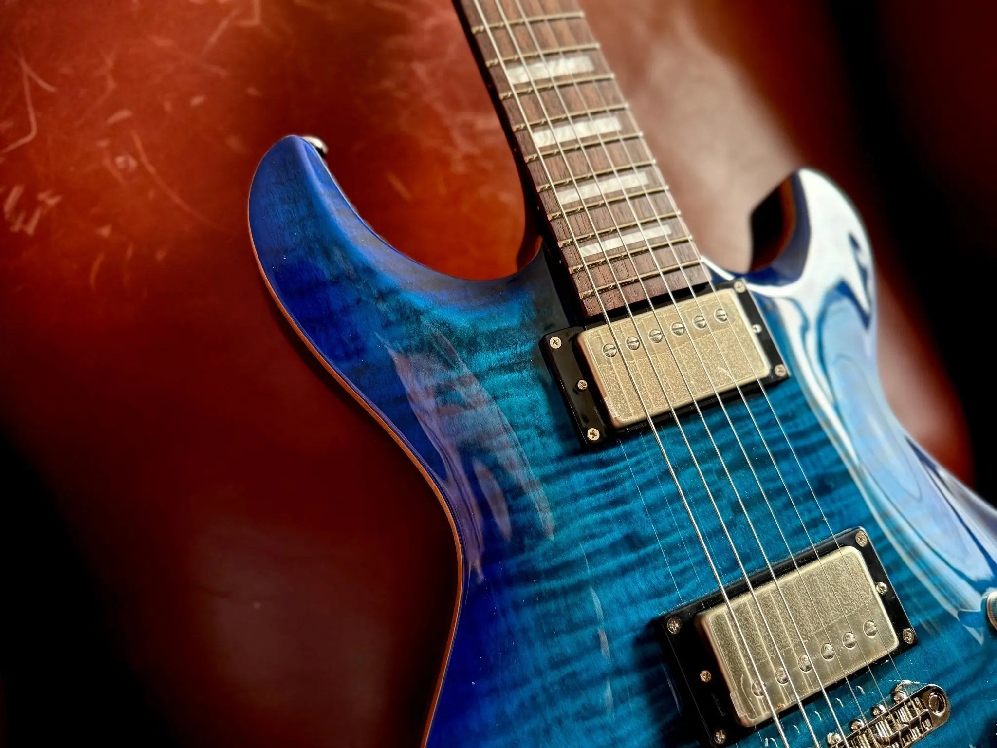 Cort M600BB Blue Burst. Awesome Set Neck Electric Guitar For PRS Lovers. Top Recommendation. - Richards Guitars Of Stratford Upon Avon