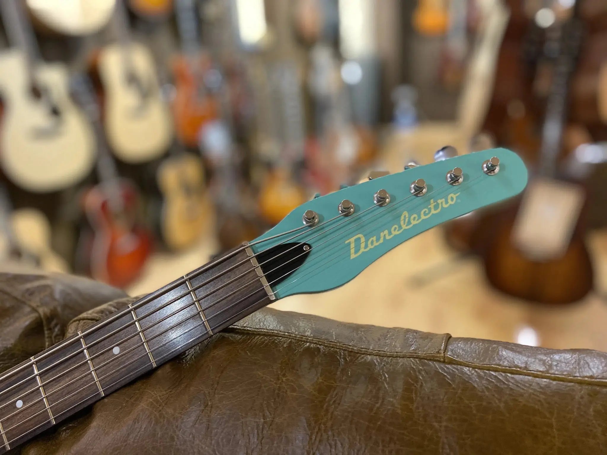 Danelectro Vintage '56 Baritone Guitar ~ Dark Aqua - Richards Guitars Of Stratford Upon Avon