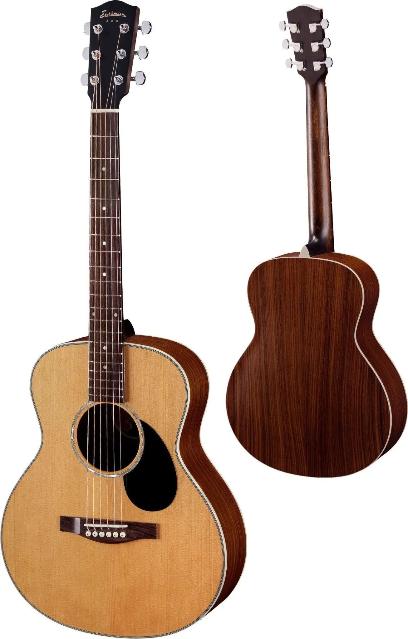 Eastman PCH2 - TG, natural, Thermo Cured Solid Spruce Top Travel Guitar - Richards Guitars Of Stratford Upon Avon