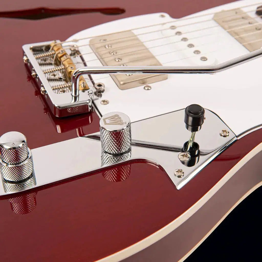 FRET KING COUNTRY SQUIRE SEMITONE DELUXE - THRU RED (Includes Our £85 Pro Setup Free) - Richards Guitars Of Stratford Upon Avon