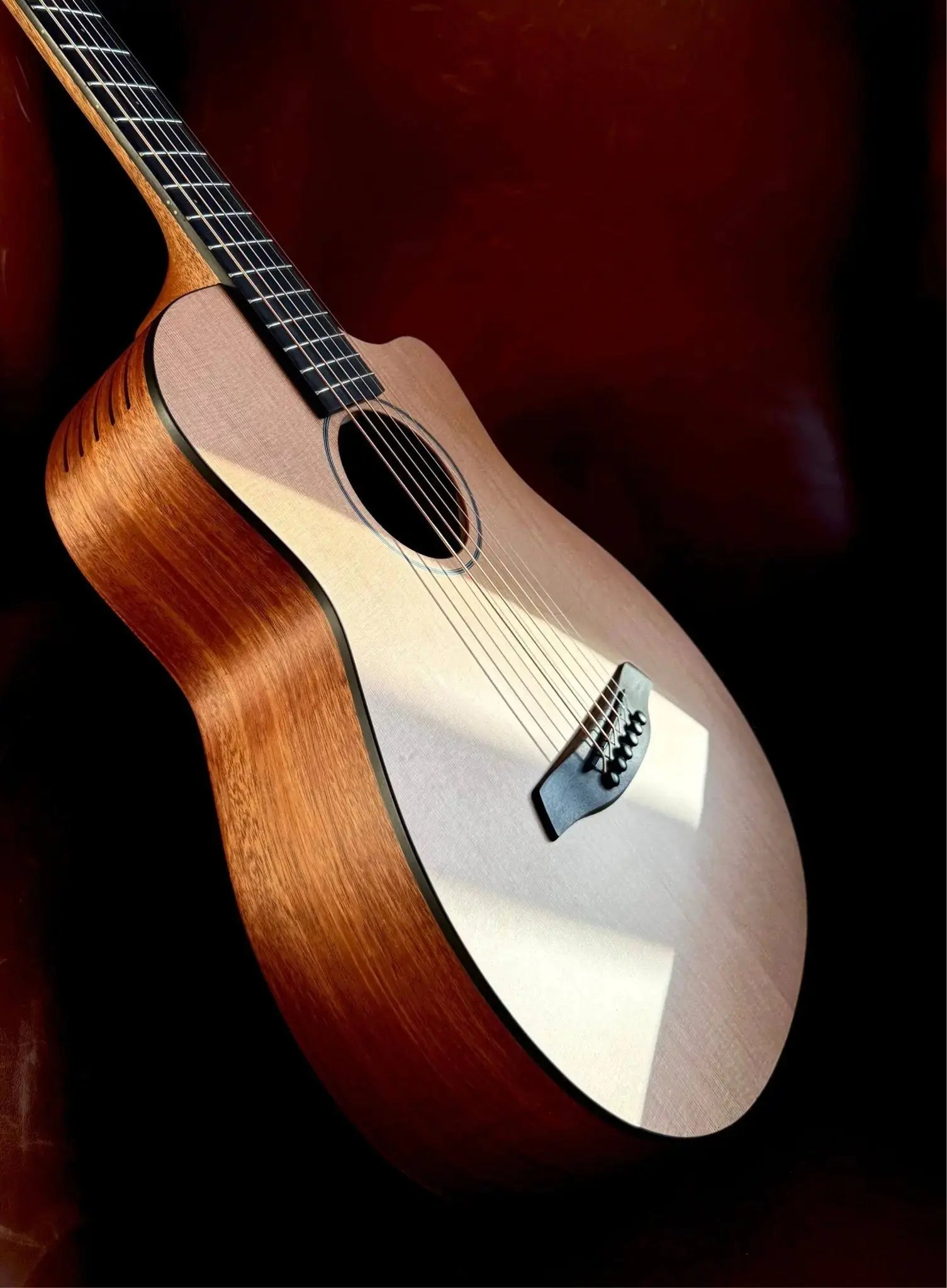 Furch Pioneer CM: Western red cedar top with African mahogany back and sides (Furch Mini / Travel Guitar) (2025 CNR Active Upgrade Model) - Richards Guitars Of Stratford Upon Avon
