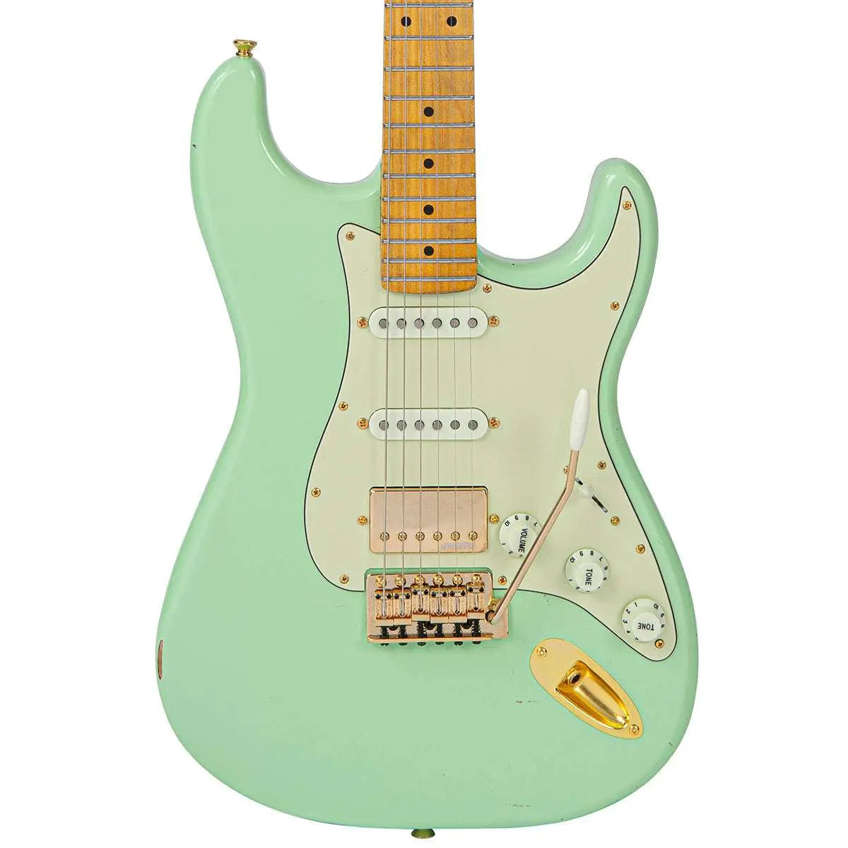 IN BUILD: - Vintage V6 ProShop Custom Build ~ Light Distressing Surf Green - Richards Guitars Of Stratford Upon Avon