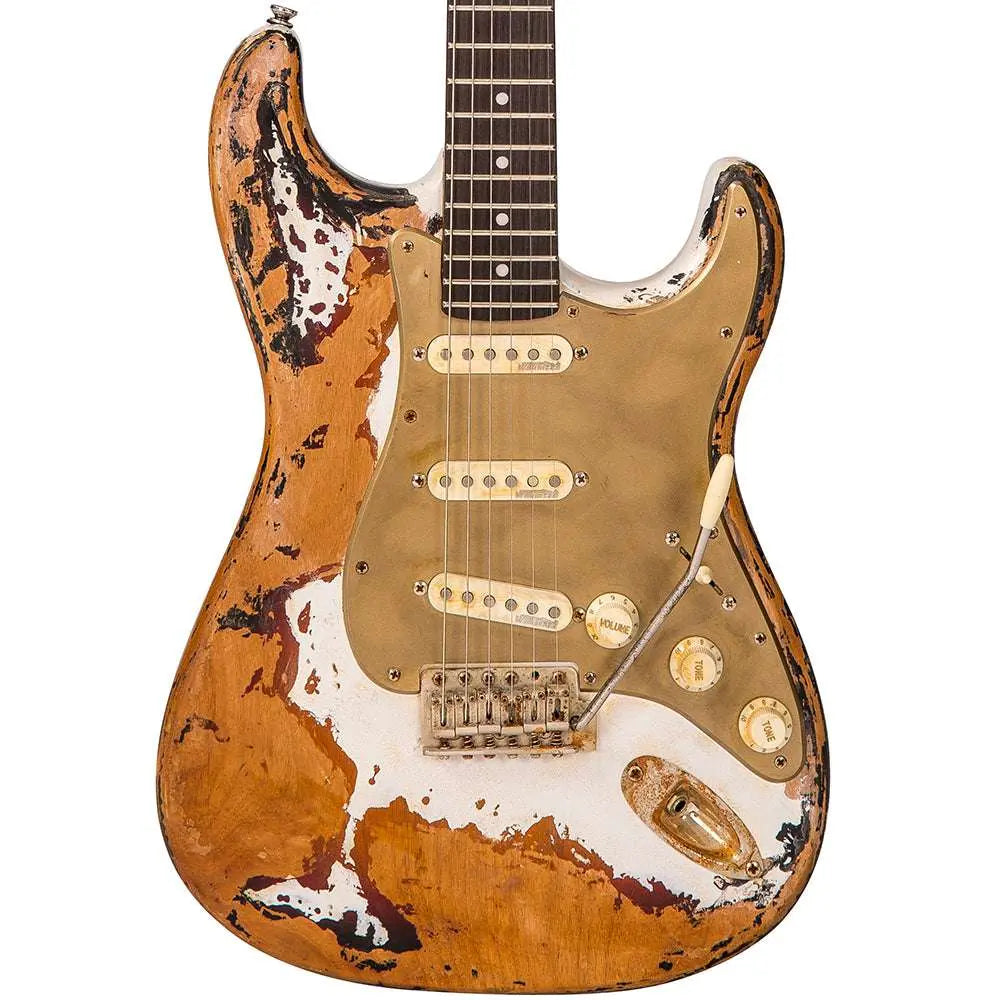 IN BUILD: - Vintage V6 ProShop Unique ~ Olympic White Gold - Richards Guitars Of Stratford Upon Avon