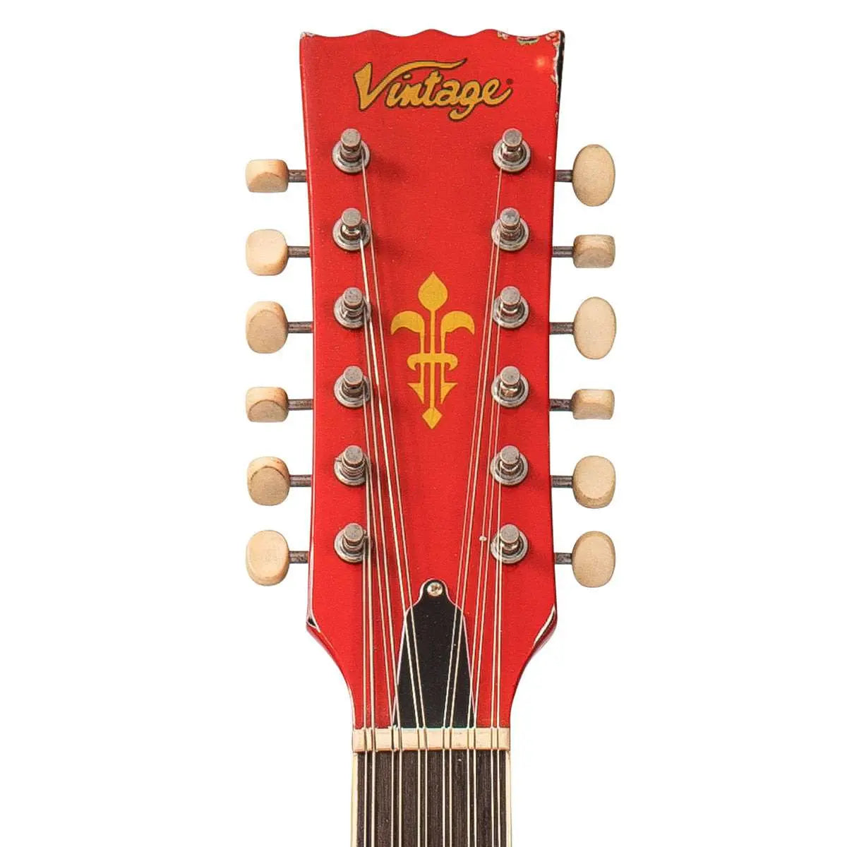 IN BUILD: - Vintage VSA500 - 12 ProShop Unique ~ Aged Red over Sunburst - Richards Guitars Of Stratford Upon Avon