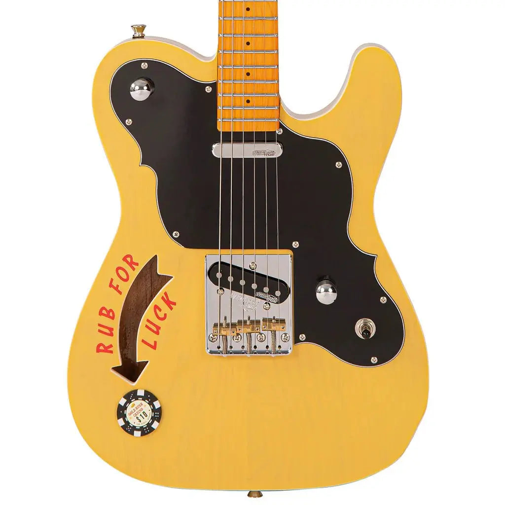 Joe Doe 'Gambler' Electric Guitar by Vintage ~ Butterscotch with Case - Richards Guitars Of Stratford Upon Avon
