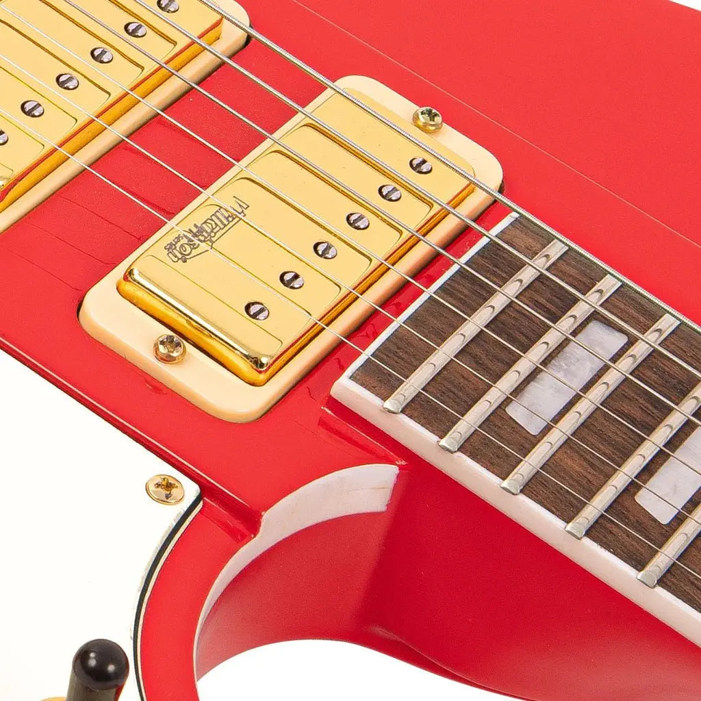 Joe Doe 'Gas Jockey' Electric Guitar by Vintage ~ Gas Pump Red with Case - Richards Guitars Of Stratford Upon Avon