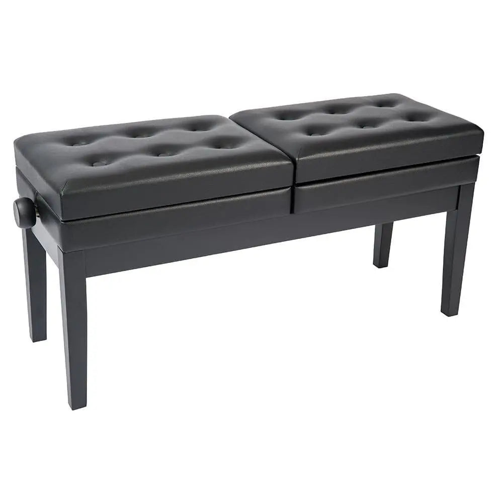 Kinsman Double Adjustable Piano Bench with Storage – Satin Black - Richards Guitars Of Stratford Upon Avon