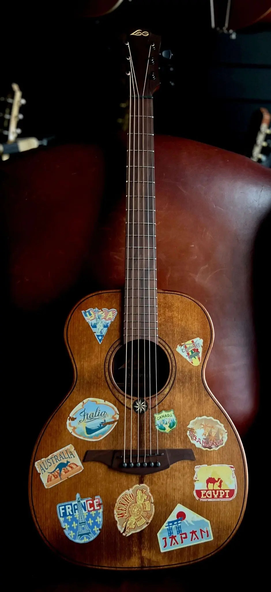 LAG Escapade Globe Trotter Electro Acoustic Travel Guitar - Richards Guitars Of Stratford Upon Avon