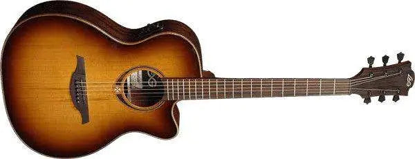 LAG TRAMONTANE 118 T118ACE - BRS AUDITORIUM CUTAWAY ELECTRO BROWN SHADOW - Richards Guitars Of Stratford Upon Avon
