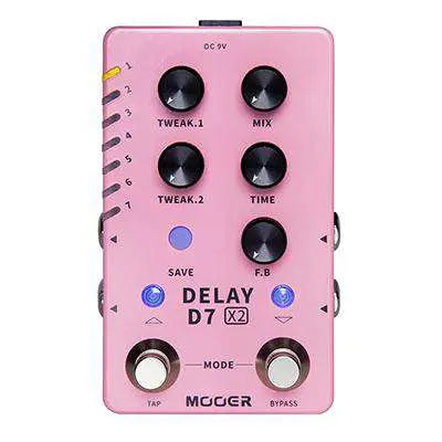 MOOER D7 X2 DELAY STEREO DIGITAL DELAY PEDAL - Richards Guitars Of Stratford Upon Avon