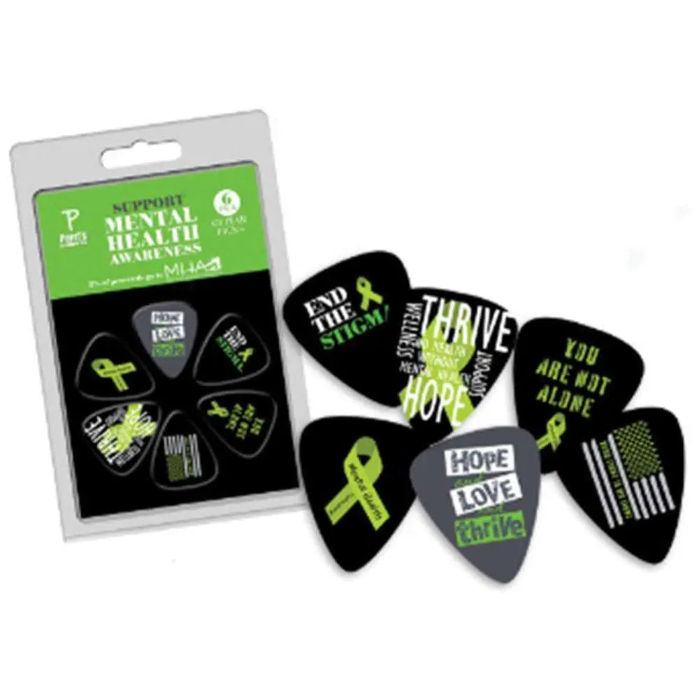 Perri 6 Pack Mental Health Awareness Picks - Richards Guitars Of Stratford Upon Avon