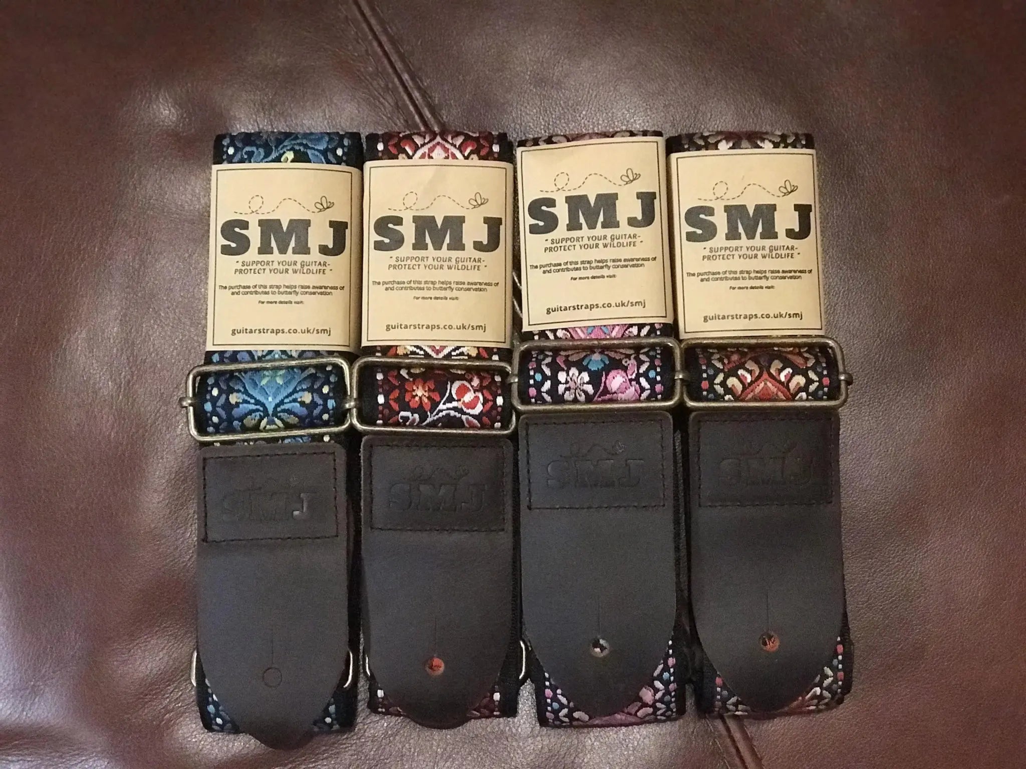 SMJ Reserve Collection "Ruby Tiger" Guitar Strap - Richards Guitars Of Stratford Upon Avon