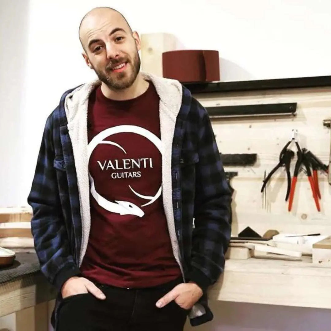 Valenti Carved Semi Hollow Nebula Solid Figured Ebony - Richards Guitars Of Stratford Upon Avon