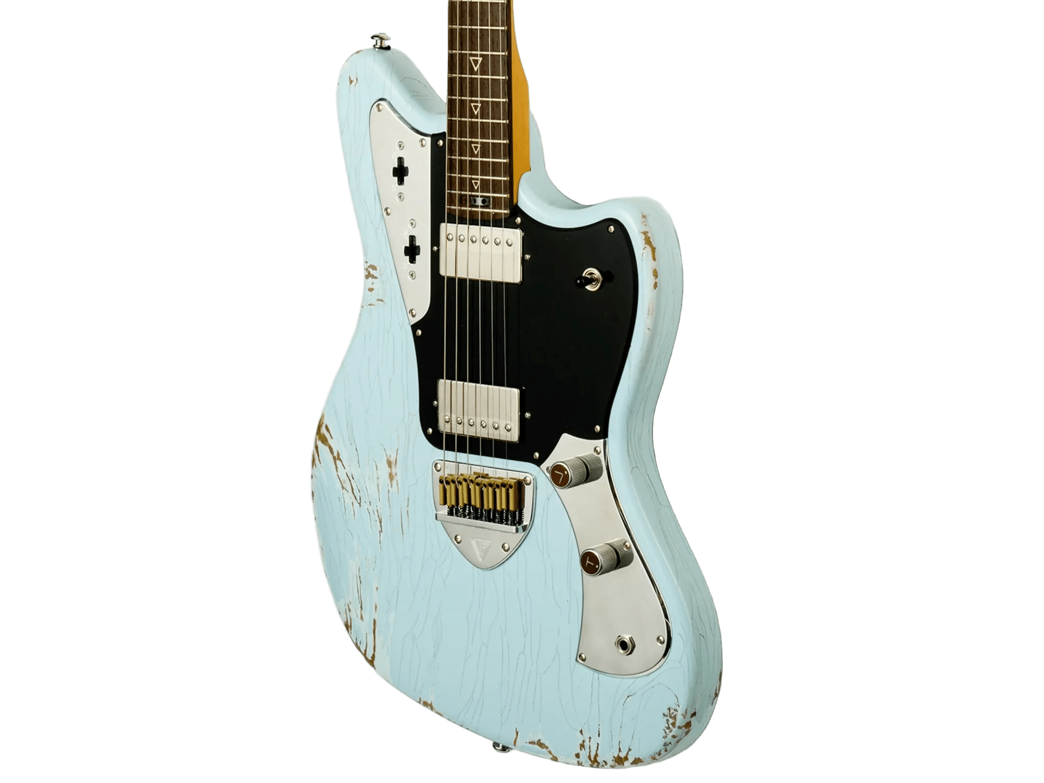 Valiant Jupiter Distressed Sonic Blue Electric Guitar - Richards Guitars Of Stratford Upon Avon
