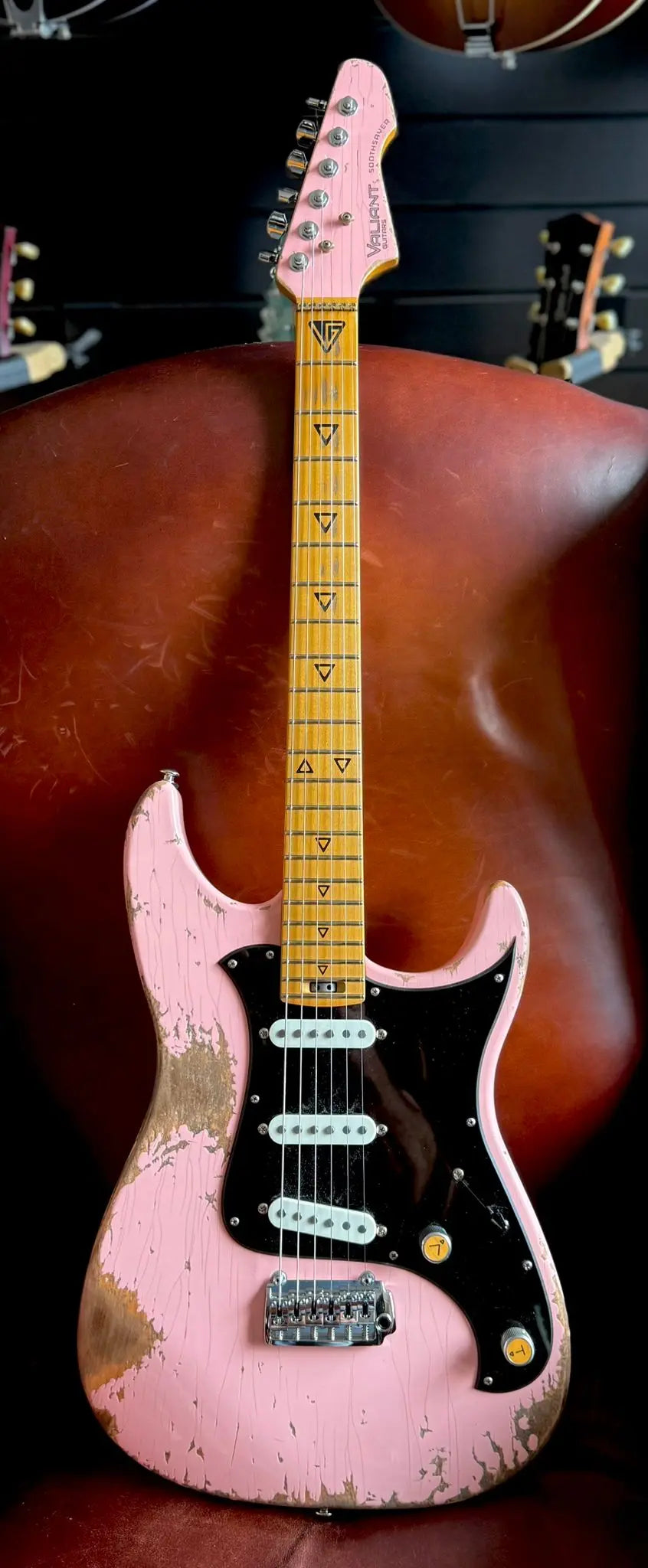 Valiant Soothsayer Distressed Mola Pink - Richards Guitars Of Stratford Upon Avon