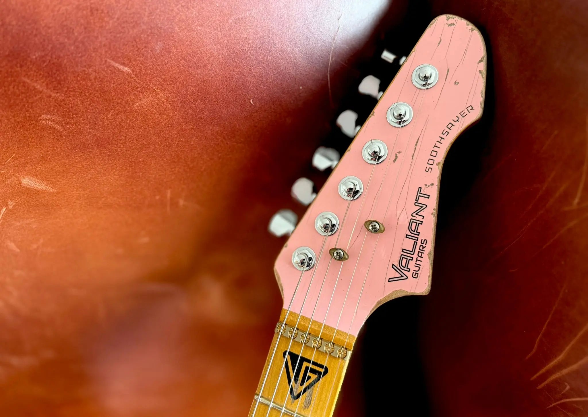 Valiant Soothsayer Distressed Mola Pink - Richards Guitars Of Stratford Upon Avon