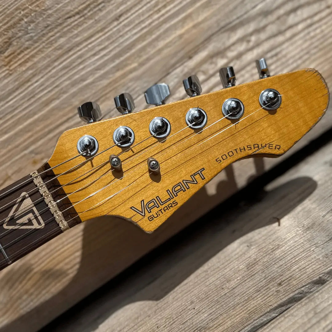 Valiant Soothsayer Distressed Vintage Burst W' Stainless Steel Fret Upgrade - Richards Guitars Of Stratford Upon Avon
