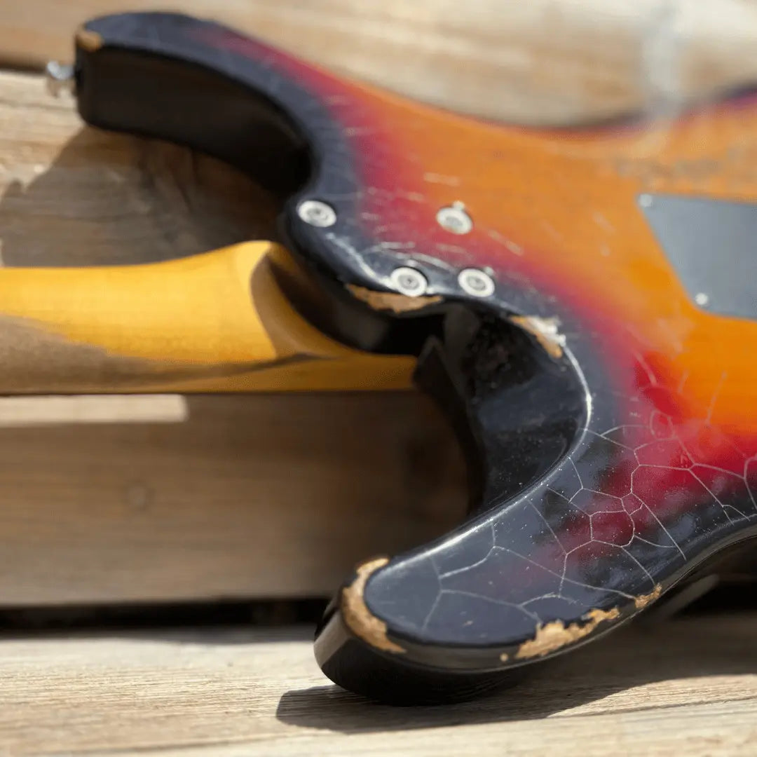 Valiant Soothsayer Distressed Vintage Burst W' Stainless Steel Fret Upgrade - Richards Guitars Of Stratford Upon Avon