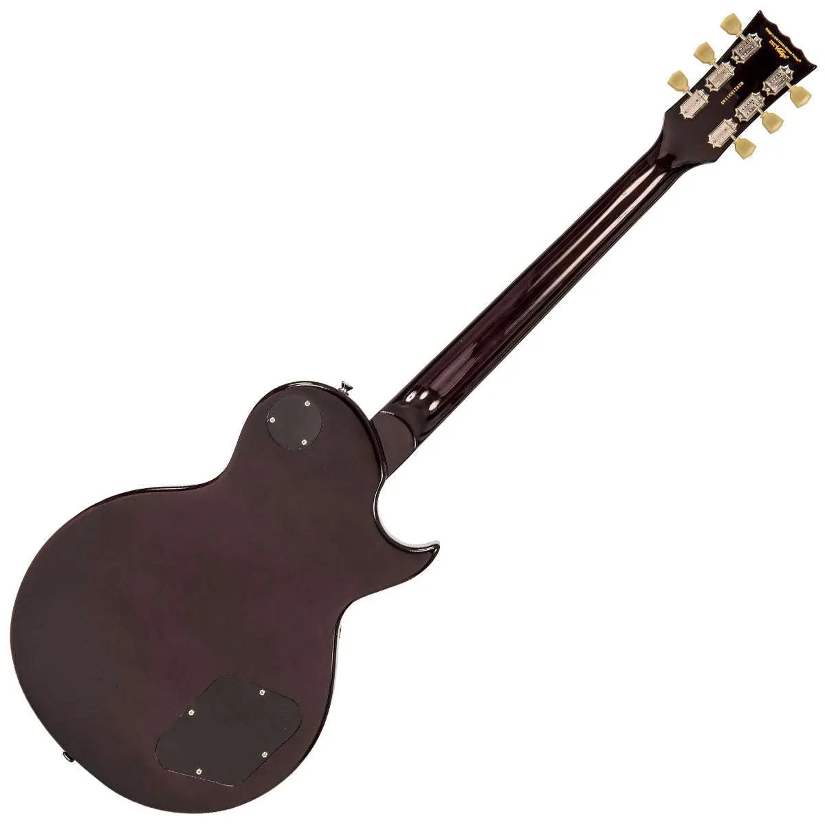 Vintage LV100IT Reissued Electric Guitar ~ Left Hand Flamed Ice Tea - Richards Guitars Of Stratford Upon Avon