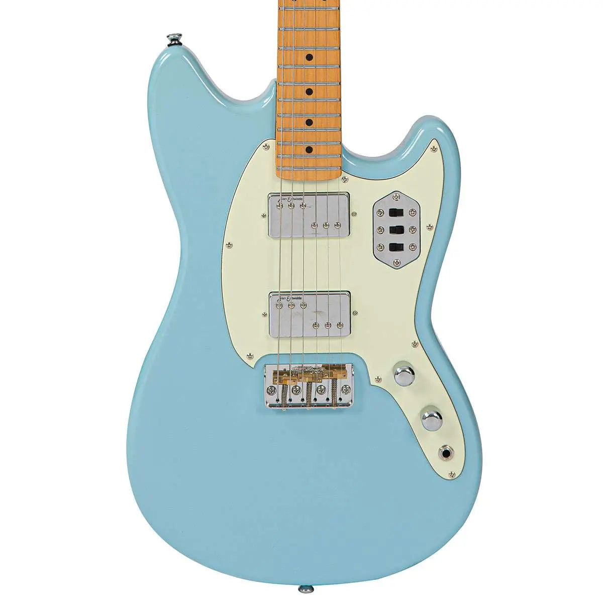 Vintage REVO Series 'Colt HH Twin Hardtail' Electric Guitar ~ Laguna Blue - Richards Guitars Of Stratford Upon Avon