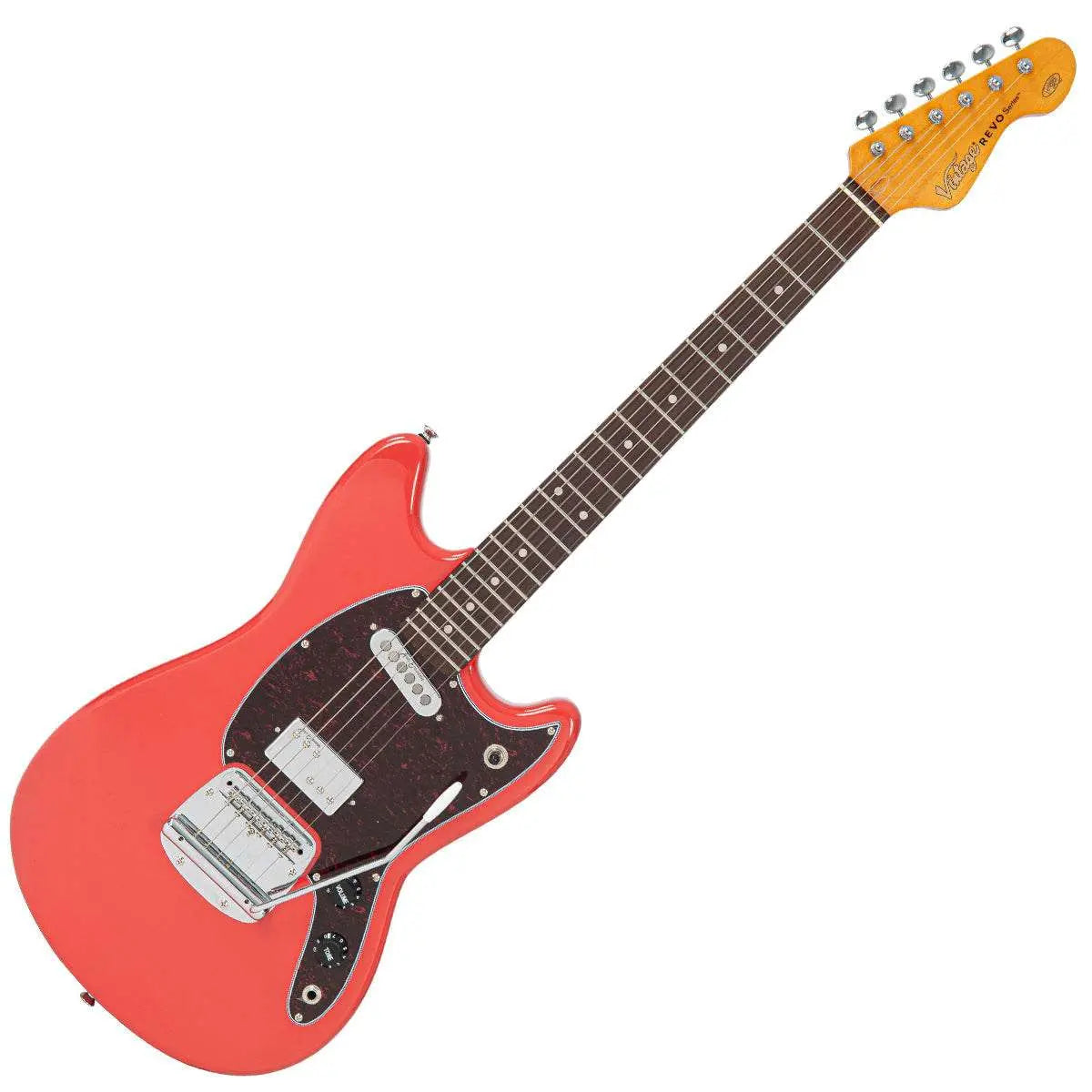 Vintage REVO Series 'Colt' HS Duo Electric Guitar ~ Firenza Red - Richards Guitars Of Stratford Upon Avon