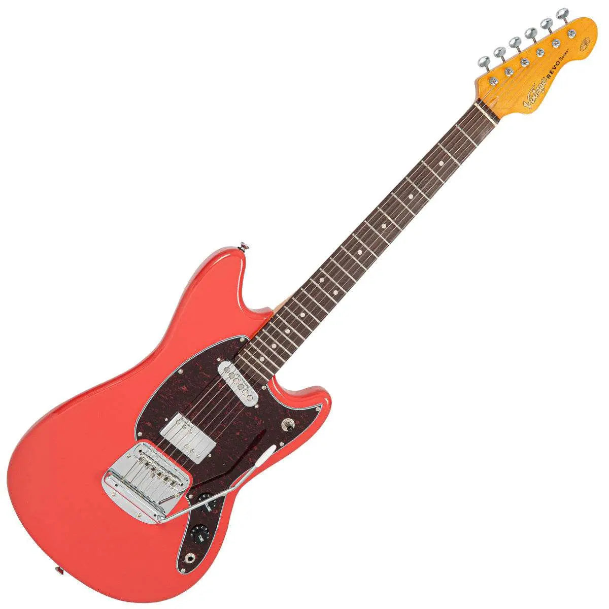 Vintage REVO Series 'Colt' HS Duo Electric Guitar ~ Firenza Red - Richards Guitars Of Stratford Upon Avon
