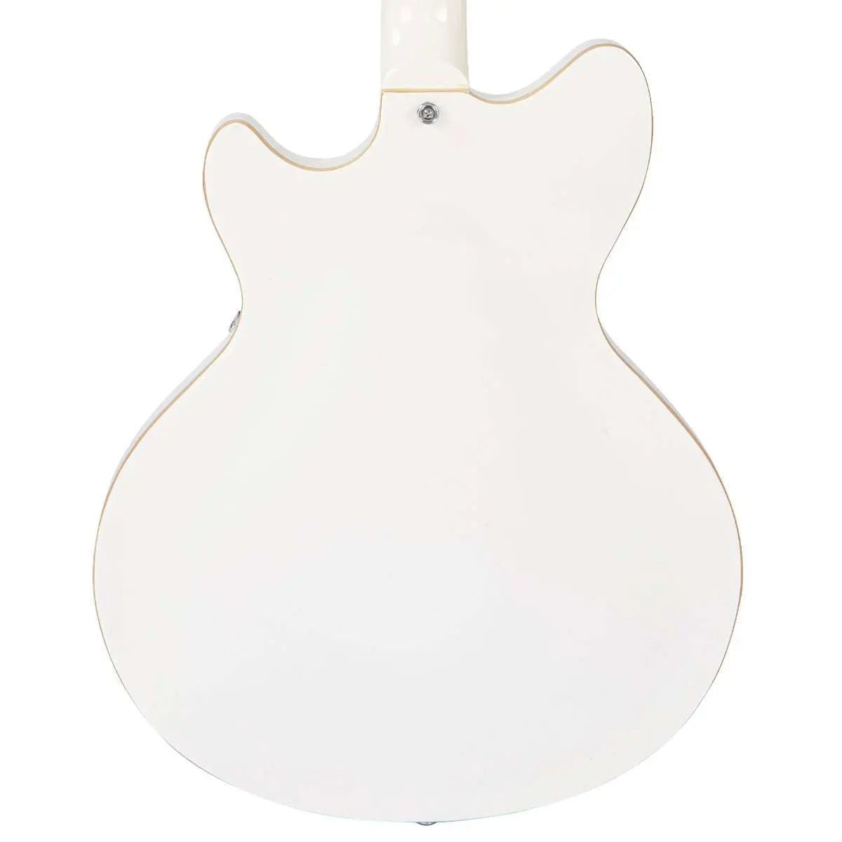 Vintage REVO Series 'Custom Supreme' Semi - Acoustic Guitar ~ Arctic White - Richards Guitars Of Stratford Upon Avon