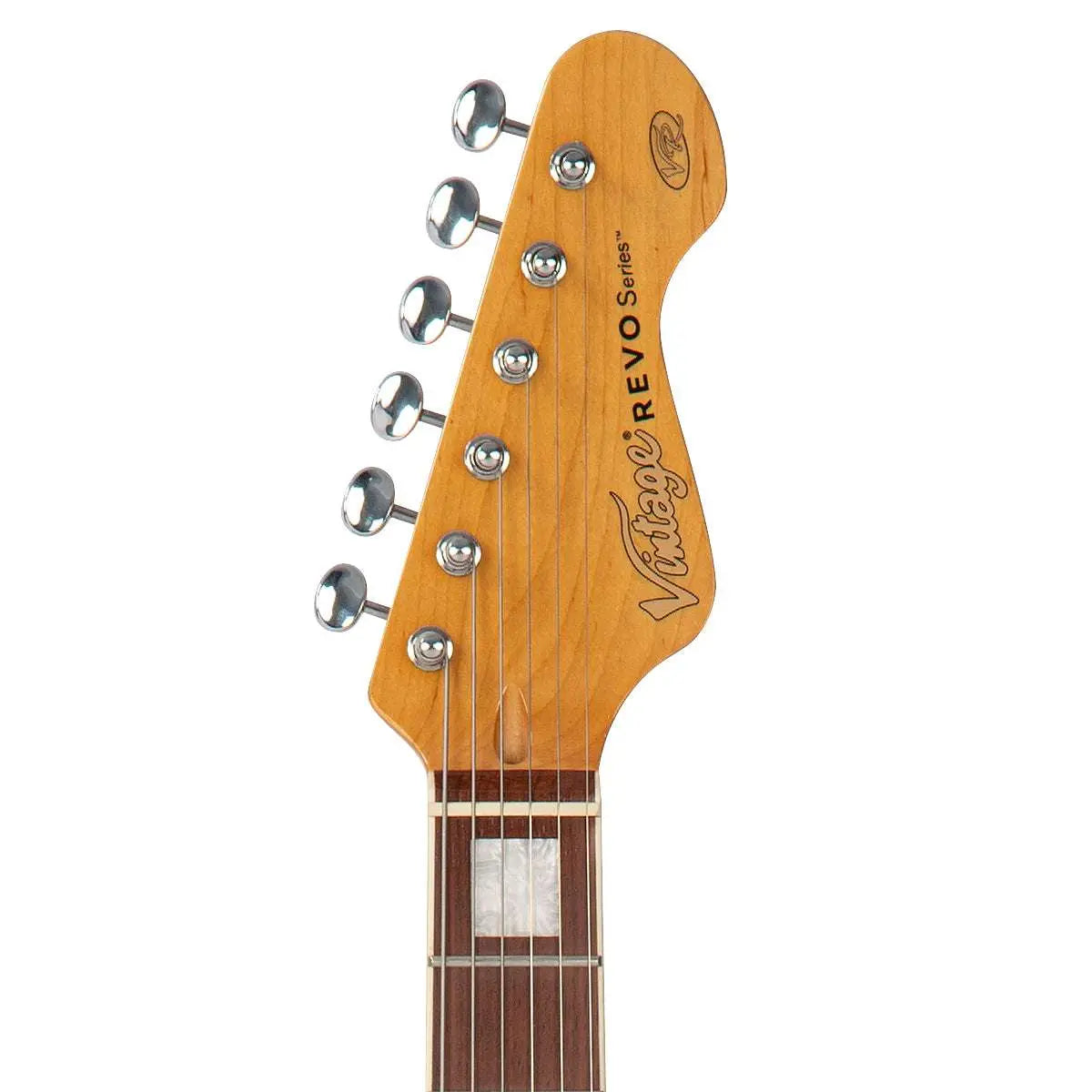 Vintage REVO Series 'Deluxe' Electric Guitar ~ Cappuchino - Richards Guitars Of Stratford Upon Avon