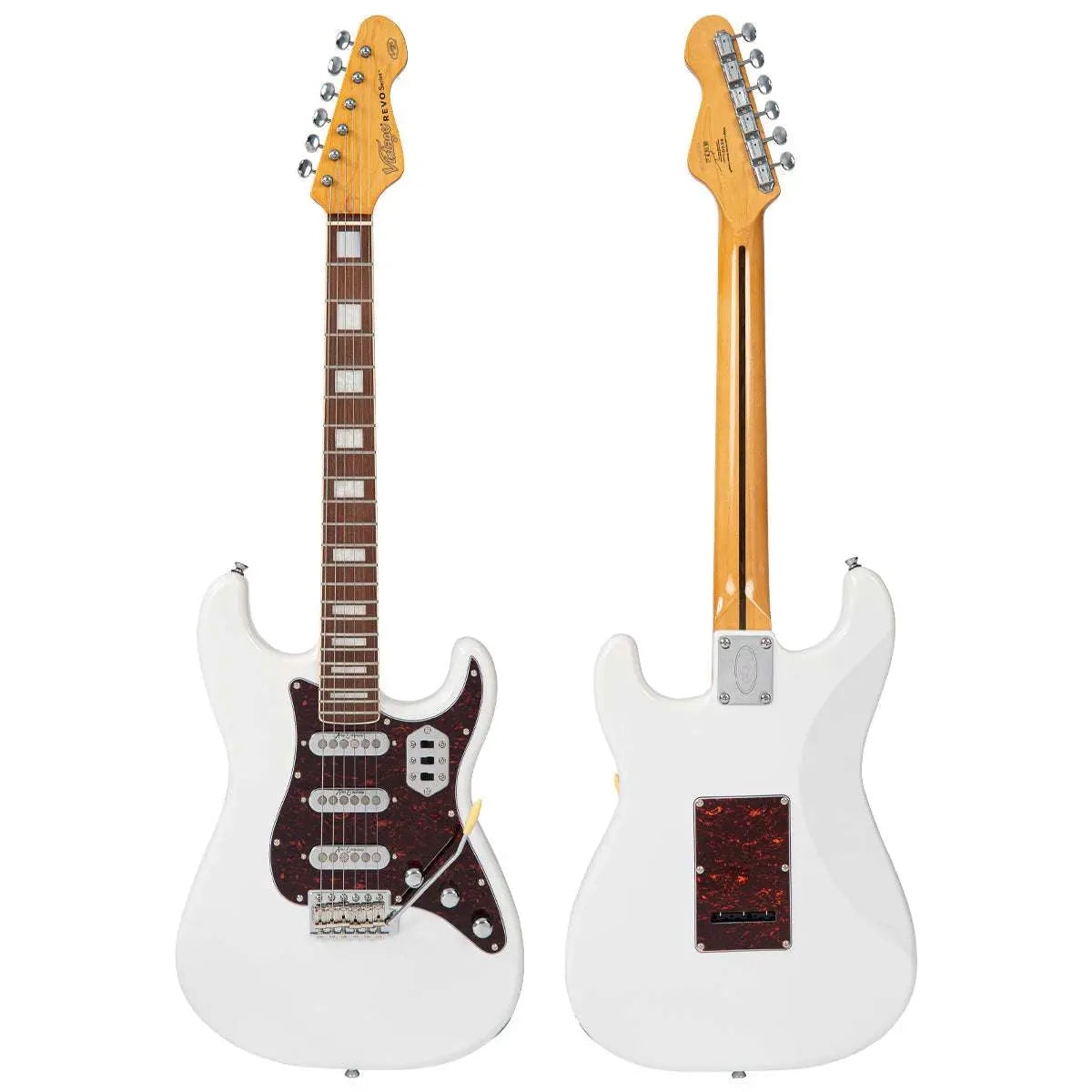 Vintage REVO Series 'Deluxe' Guitar ~ Arctic White - Richards Guitars Of Stratford Upon Avon