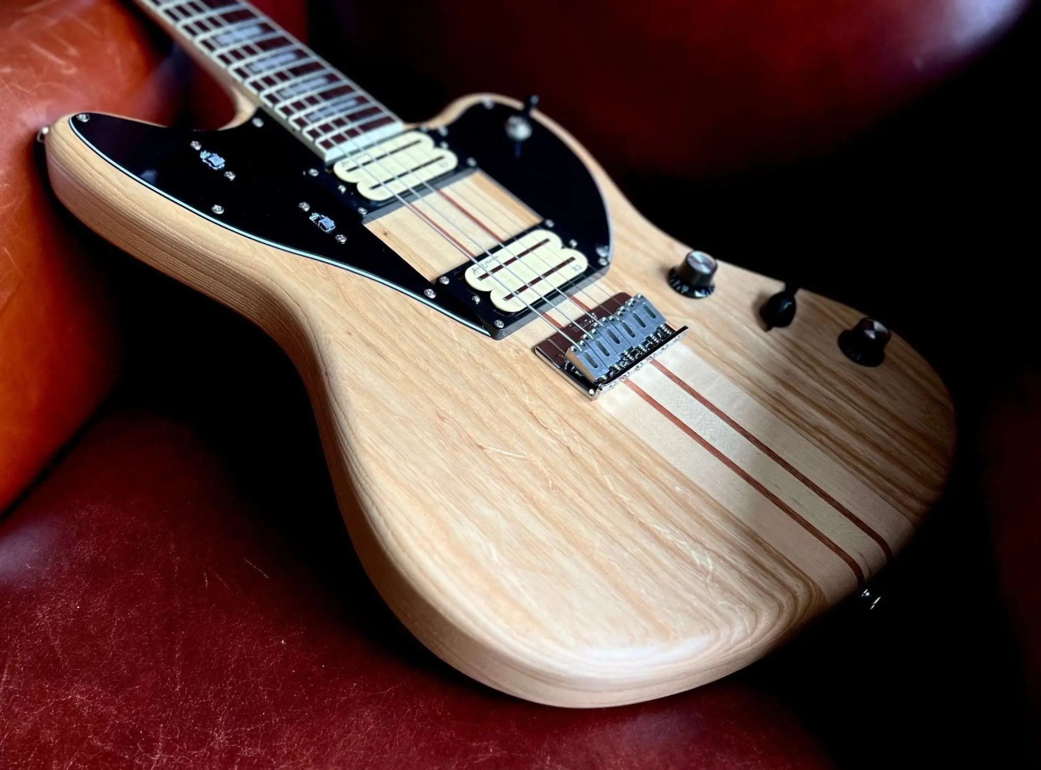 Vintage REVO Series 'Integra' Electric Guitar ~ Satin Natural - Richards Guitars Of Stratford Upon Avon