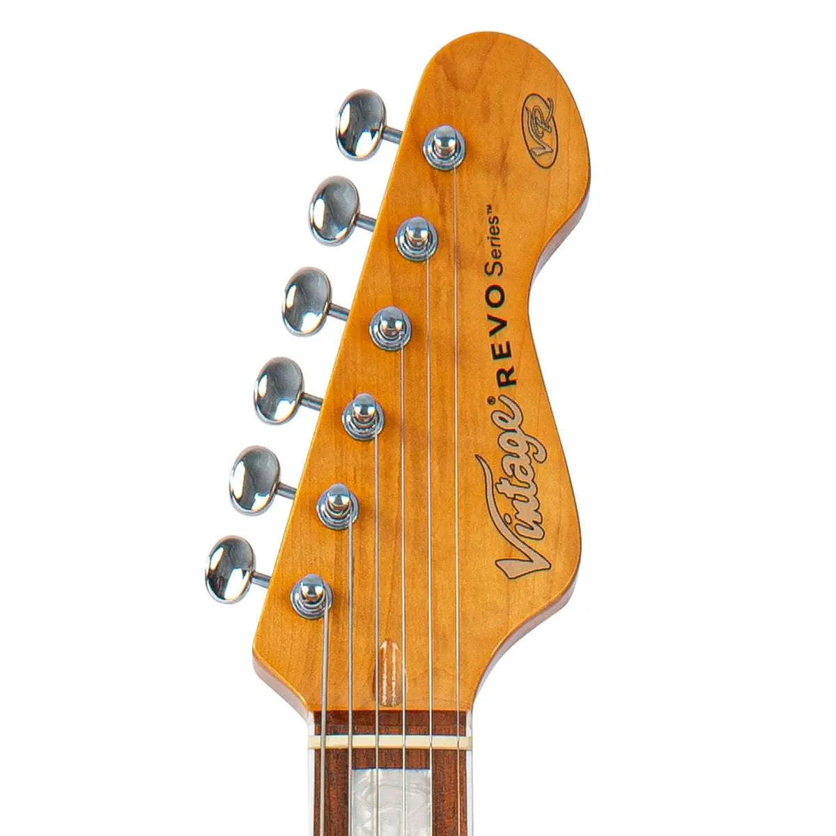 Vintage REVO Series 'Surfmaster Thinline' Twin Electric Guitar ~ Arctic White - Richards Guitars Of Stratford Upon Avon