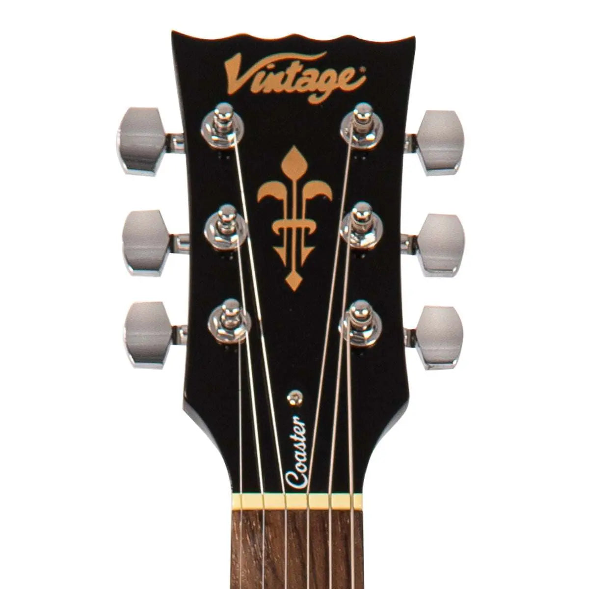 Vintage V10 Coaster Series Electric Guitar ~ Left Hand Boulevard Black - Richards Guitars Of Stratford Upon Avon