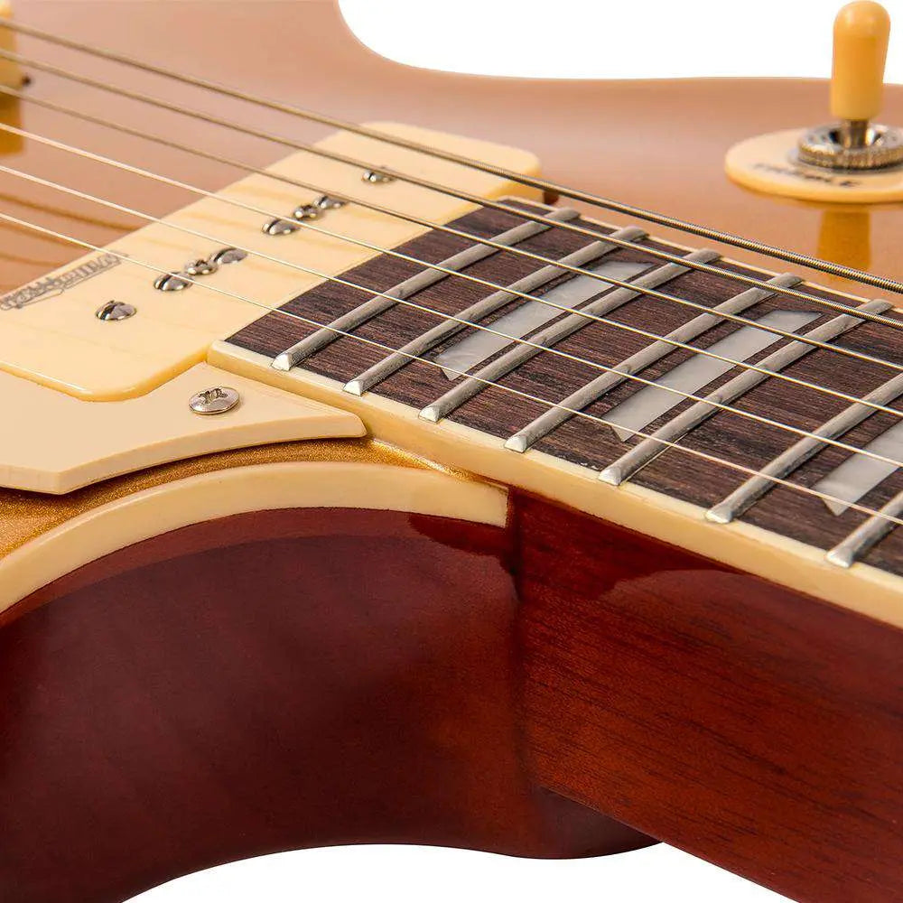 Vintage V100 GT ReIssued Electric Guitar ~ Gold Top - Richards Guitars Of Stratford Upon Avon