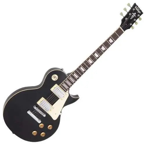 Vintage V100BLK ReIssued Electric Guitar ~ Boulevard Black - Richards Guitars Of Stratford Upon Avon