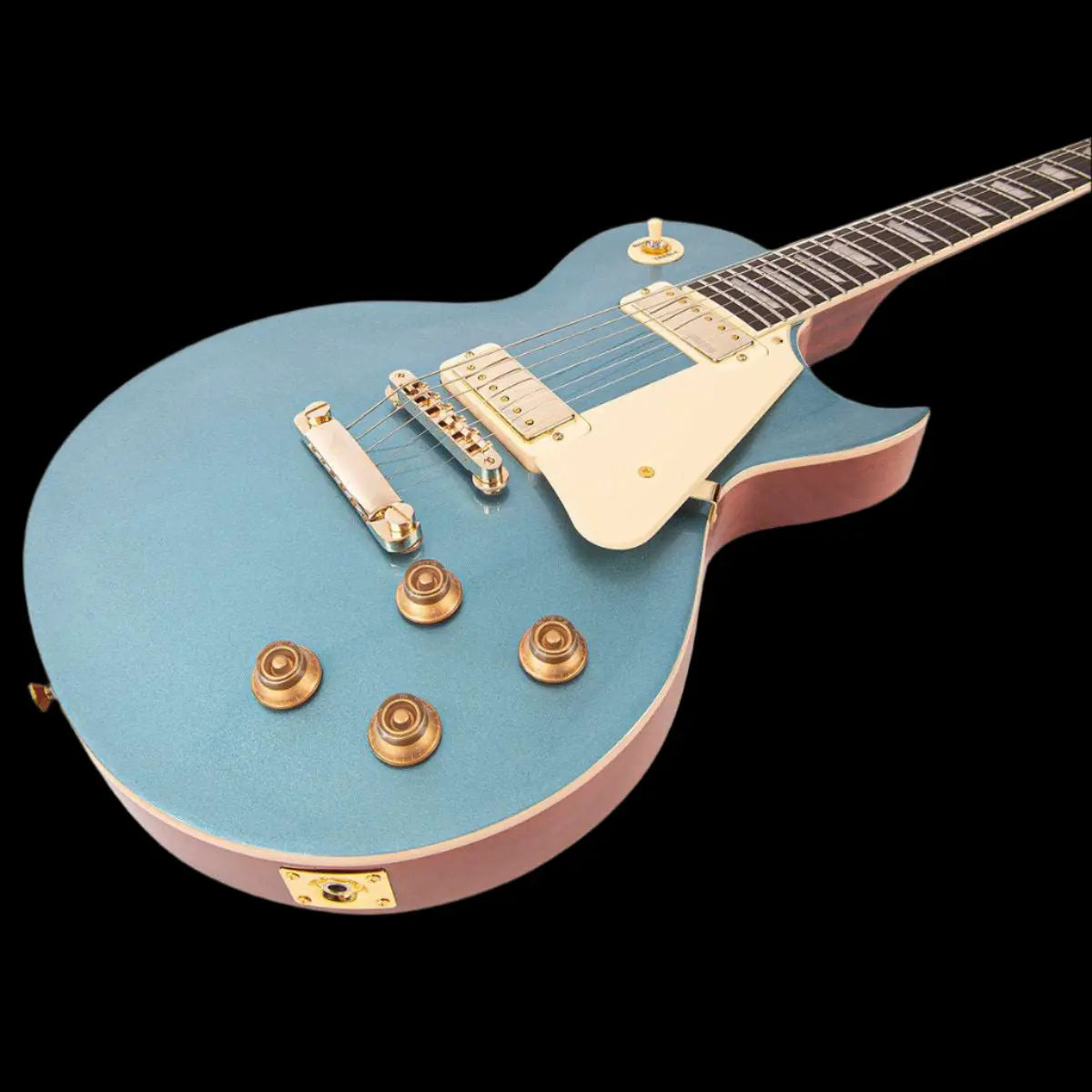 Vintage V100MGHB Mini Double Coil ReIssued Electric Guitar ~ Gun Hill Blue - Richards Guitars Of Stratford Upon Avon