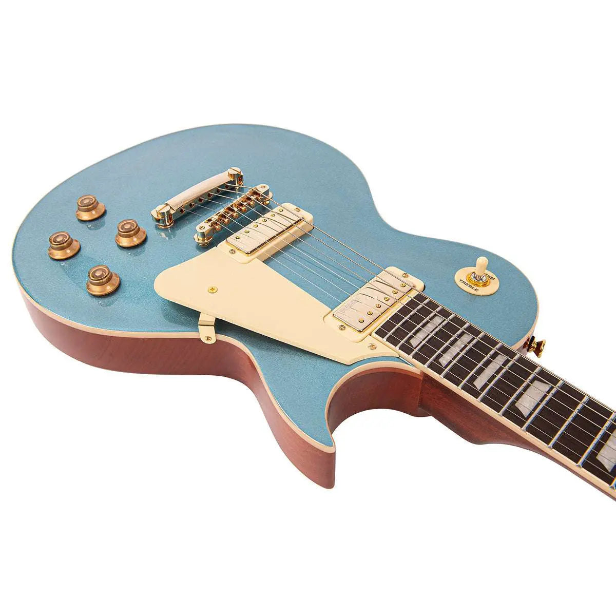 Vintage V100MGHB Mini Double Coil ReIssued Electric Guitar ~ Gun Hill Blue - Richards Guitars Of Stratford Upon Avon