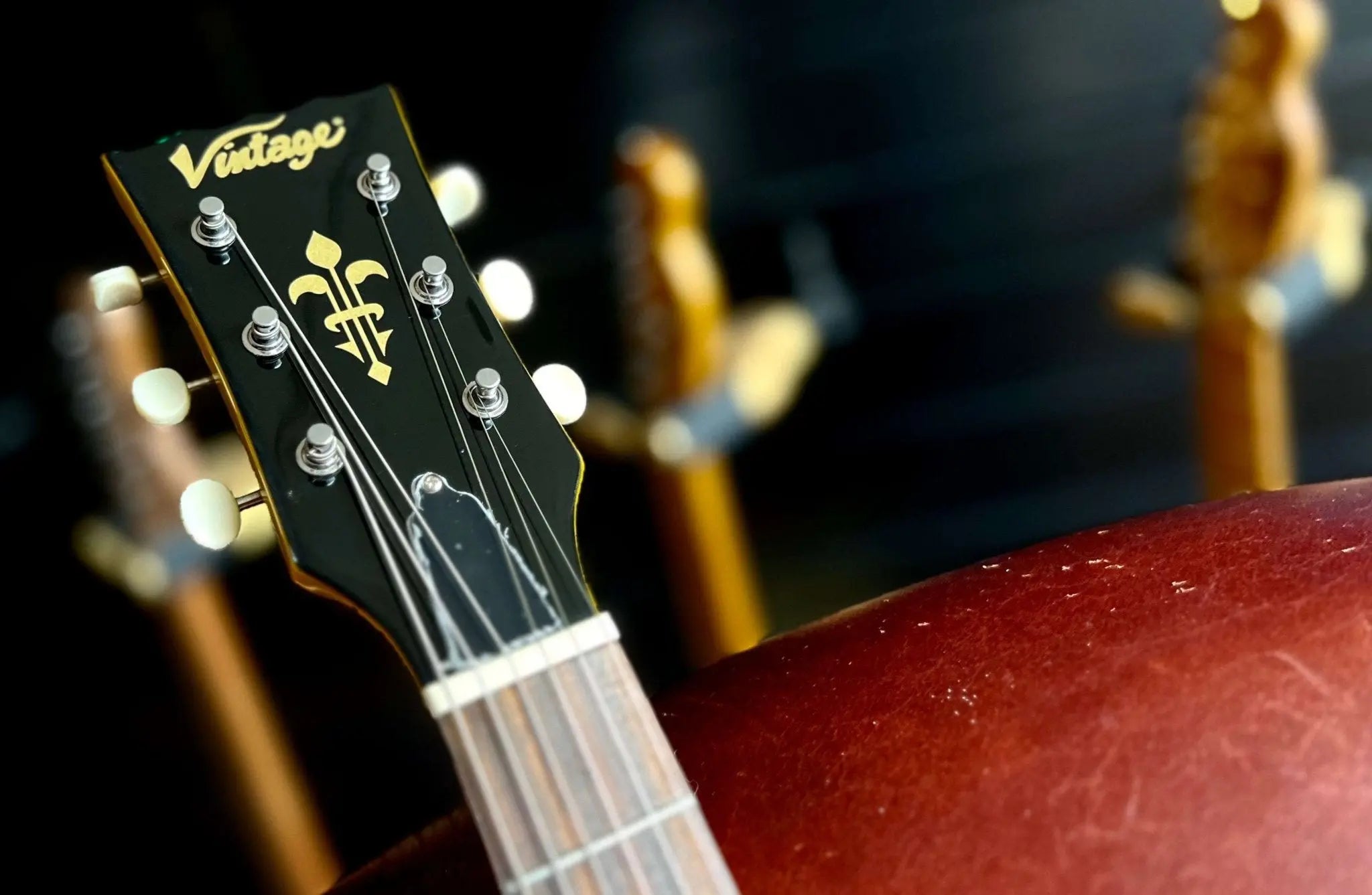 Vintage V120TVY ReIssued Electric Guitar ~ TV Yellow - Richards Guitars Of Stratford Upon Avon