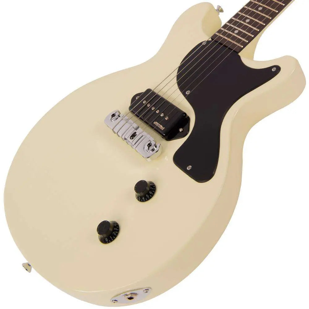 Vintage V130VW ReIssued Electric Guitar ~ Vintage White - Richards Guitars Of Stratford Upon Avon