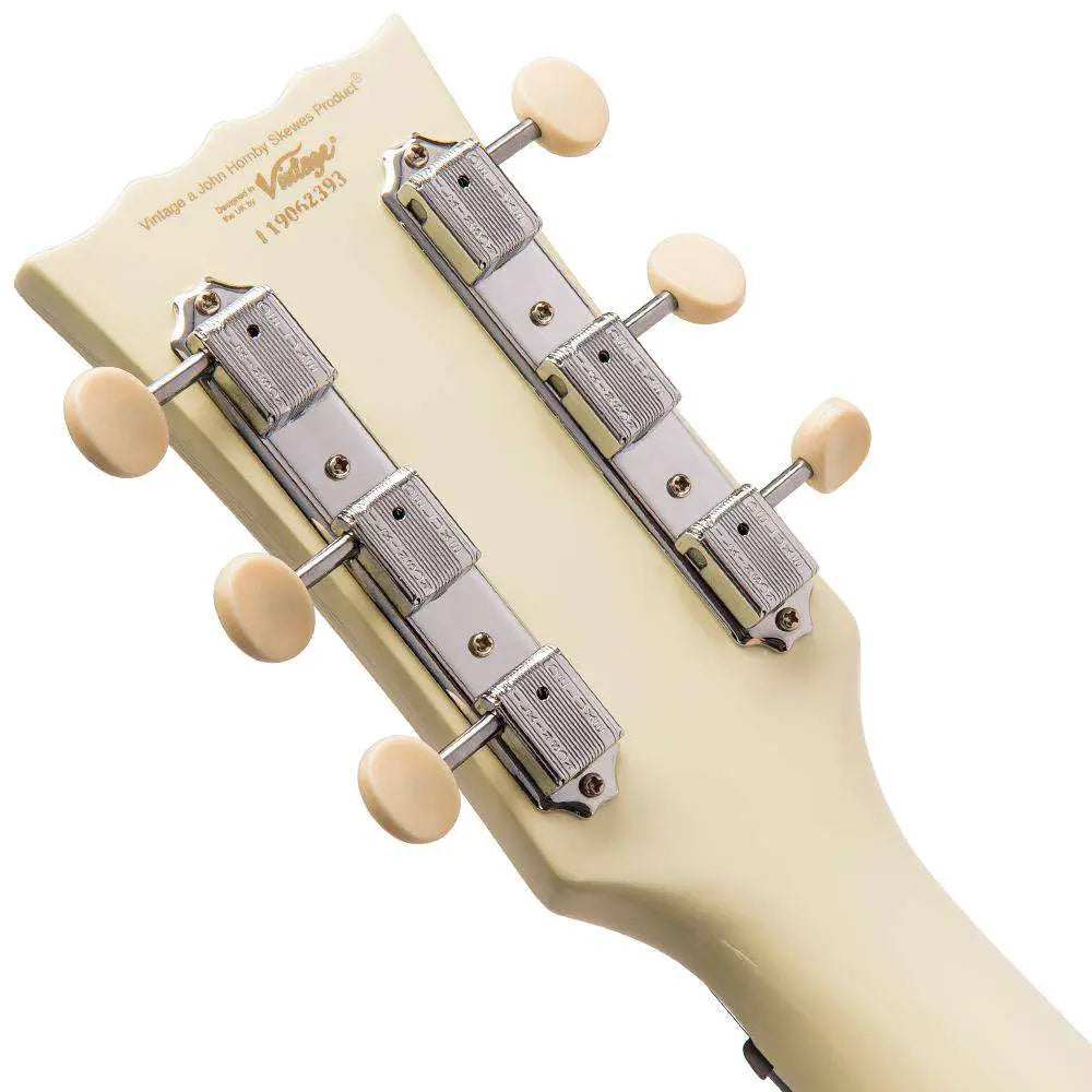 Vintage V130VW ReIssued Electric Guitar ~ Vintage White - Richards Guitars Of Stratford Upon Avon