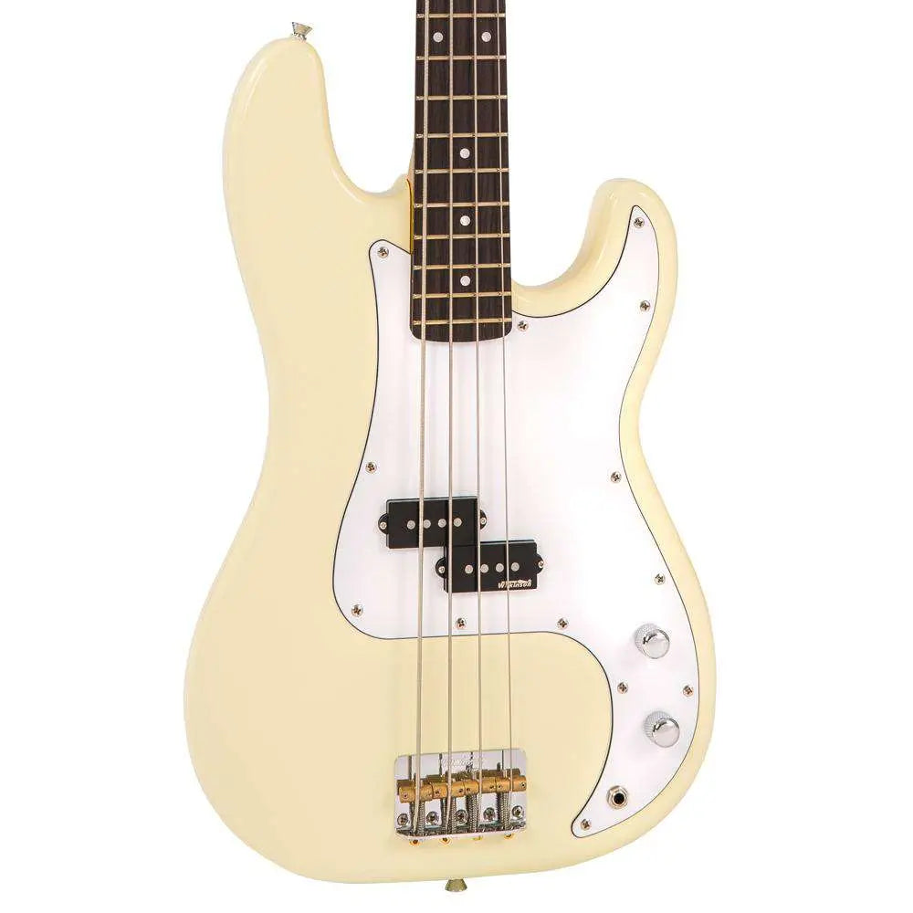 Vintage V4 Reissued Bass ~ Vintage White - Richards Guitars Of Stratford Upon Avon