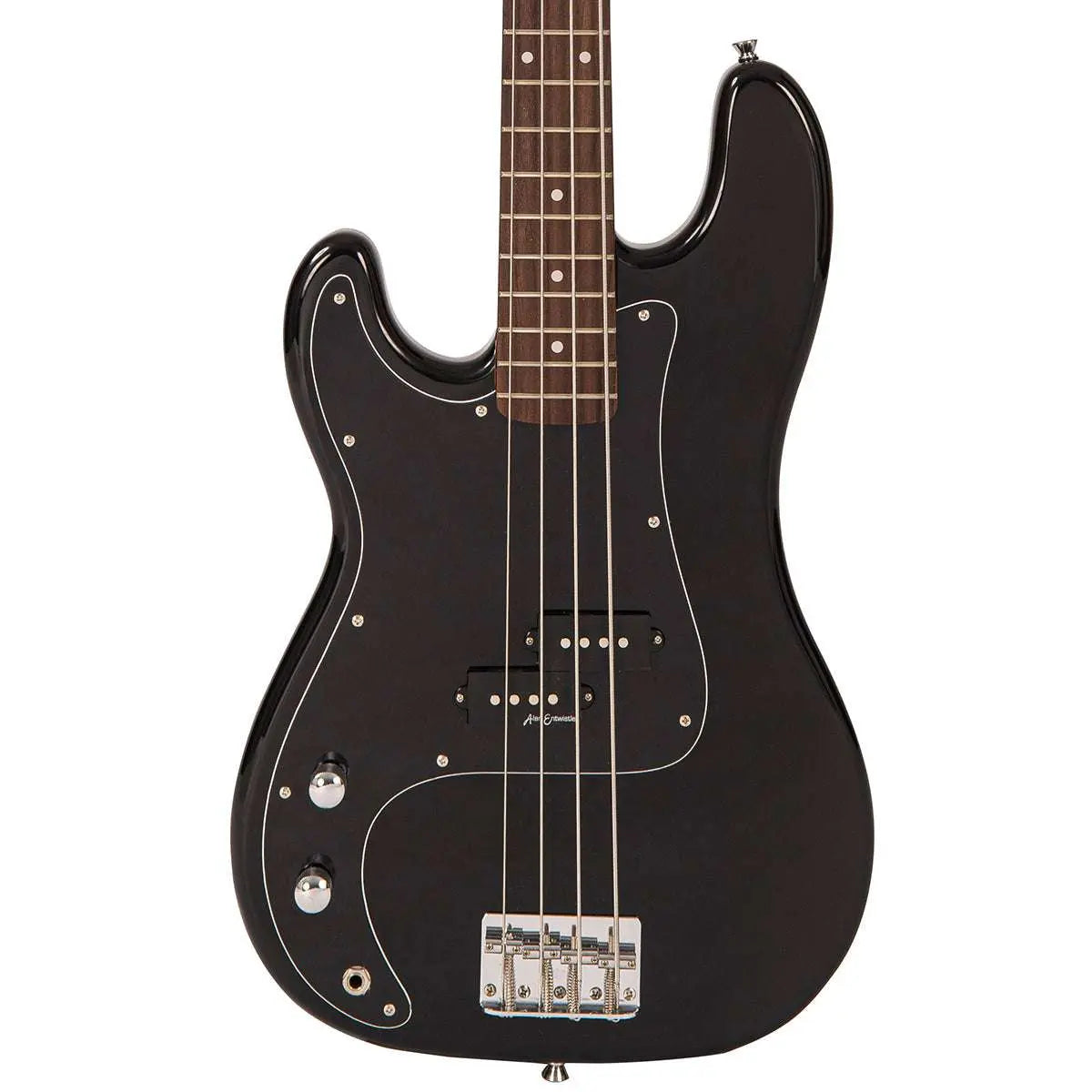Vintage V40 Coaster Series Bass Guitar ~ Left Hand Boulevard Black - Richards Guitars Of Stratford Upon Avon