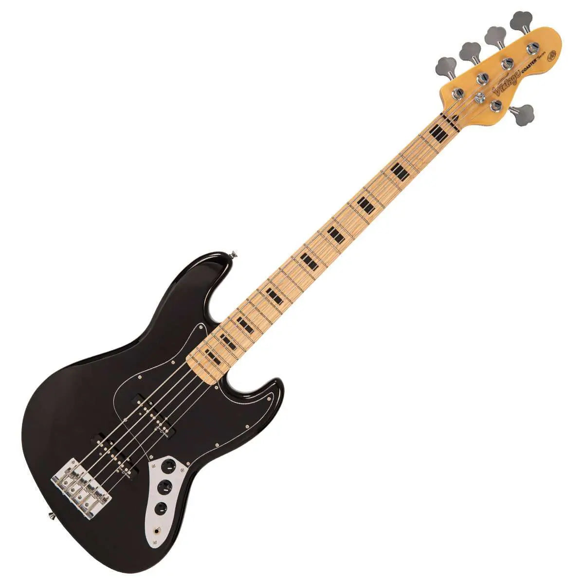 Vintage V495 Coaster Series 5 - String Bass Guitar ~ Boulevard Black - Richards Guitars Of Stratford Upon Avon