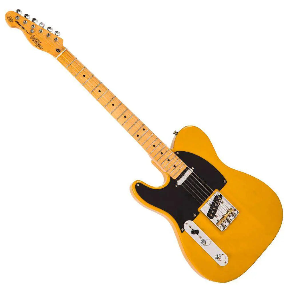 Vintage V52 ReIssued Electric Guitar ~ Left Hand Butterscotch - Richards Guitars Of Stratford Upon Avon